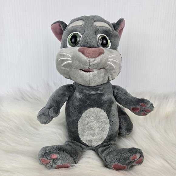 DRAGON-I Talking Tom Talk Back Cat Interactive Gray Plush 9" - Picture 2 of 10